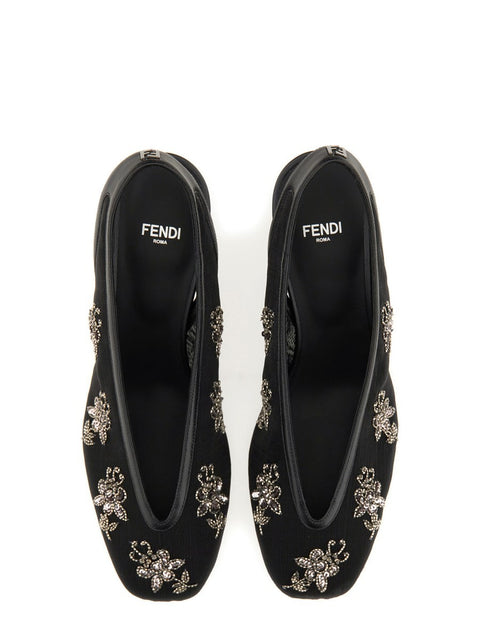 SLINGBACK WITH EMBROIDERY