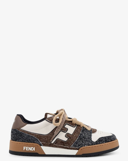 Sneakers Fendi Match in pelle bianca e suede marrone