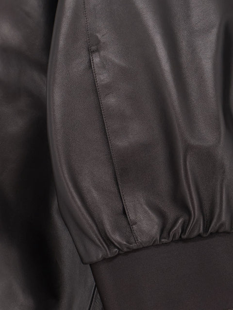 Soft nappa leather bomber jacket