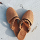 Sea Escape Geflochtene Leder-Slide-Sandalen