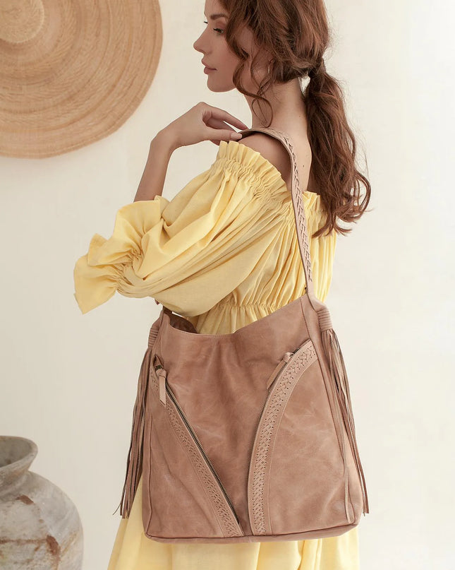 ELF | Nomad Tassel Leder-Tote