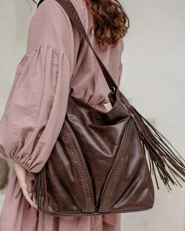 ELF | Nomad Tassel Leder-Tote