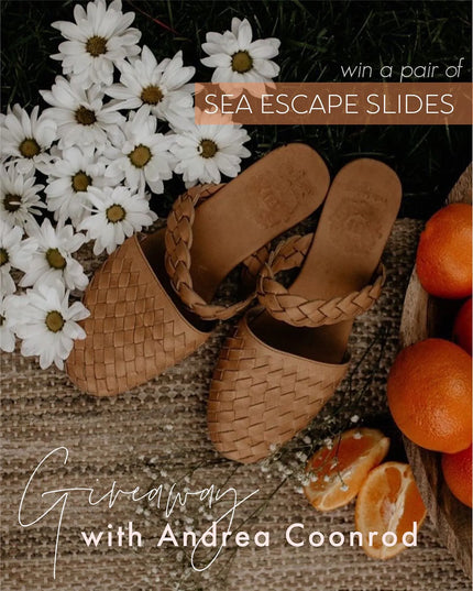 Sea Escape Geflochtene Leder-Slide-Sandalen