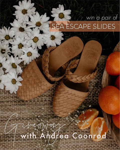 Sea Escape Geflochtene Leder-Slide-Sandalen