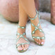 Blossom Leder-Sandalen mit Muschelrand