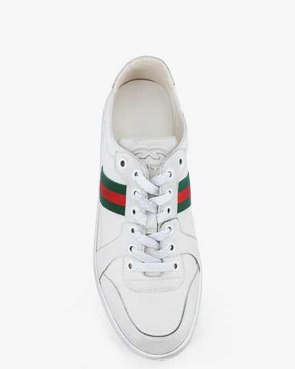 Stretch leather sneakers