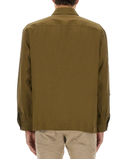 STRETCH LINEN AND VISCOSE SHIRT