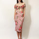Stretch silk long skirt