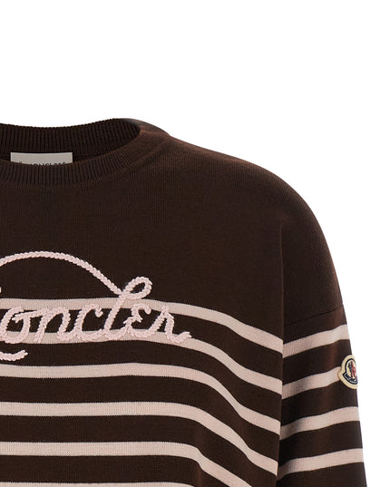 Striped sweater with embroidery