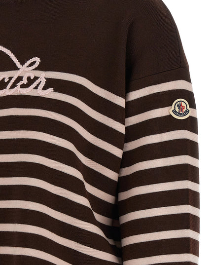 Striped sweater with embroidery