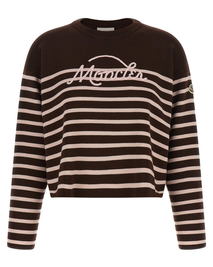 Striped sweater with embroidery