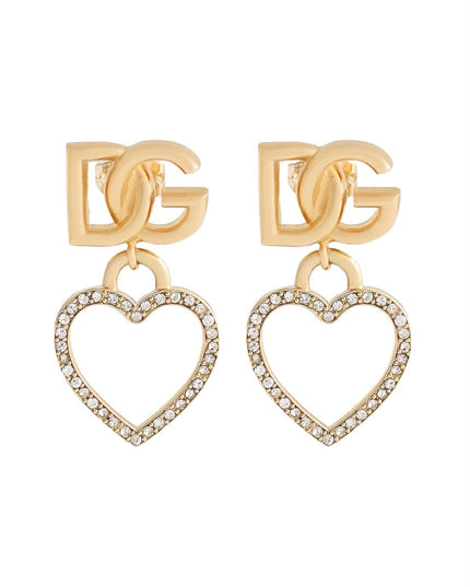 STUD EARRINGS WITH HEARTS AND LOGO