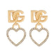 STUD EARRINGS WITH HEARTS AND LOGO
