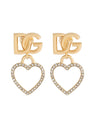 STUD EARRINGS WITH HEARTS AND LOGO