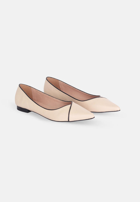Ariri Beige Leder-Ballerinas