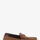 Suede loafer with leather inserts