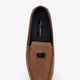 Suede loafer with leather inserts