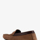 Suede loafer with leather inserts