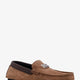 Suede loafer with leather inserts