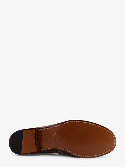 Suede loafers with metal VLogo Signature