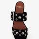 Suede sandals with side metal VLogo