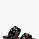 Suede sandals with side metal VLogo