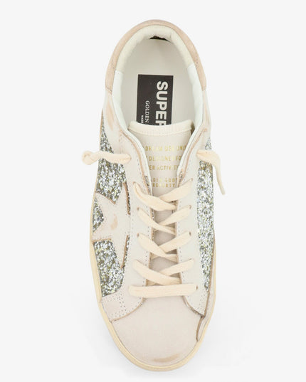 Superstar leather sneakers with all-over glitter pattern