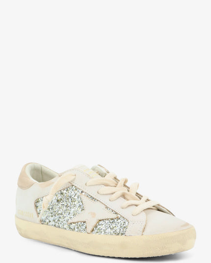 Superstar leather sneakers with all-over glitter pattern