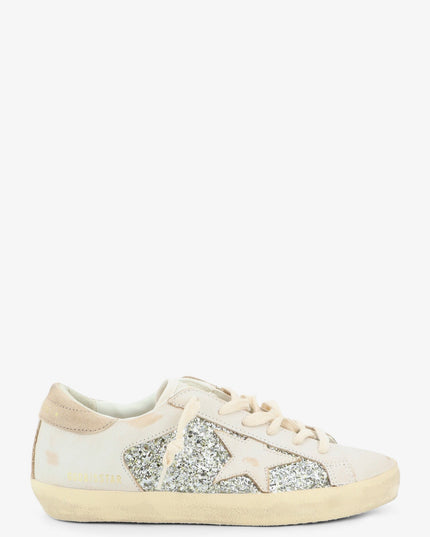 Superstar leather sneakers with all-over glitter pattern