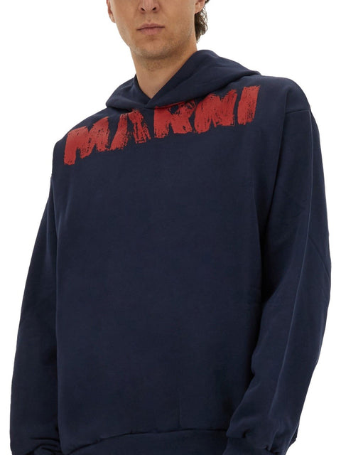 SWEATSHIRT WITH MAXI LOGO PRINT