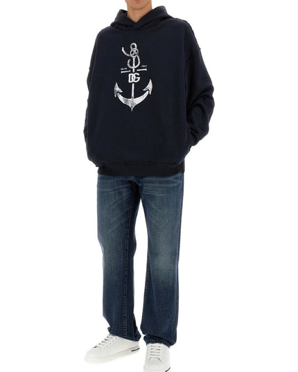 SWEATSHIRT WITH NAVY PRINT