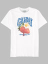 GANNI T-Shirt mit Erdbeer-Print | Weiss
