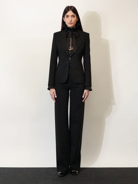 Technical stretch wool trousers