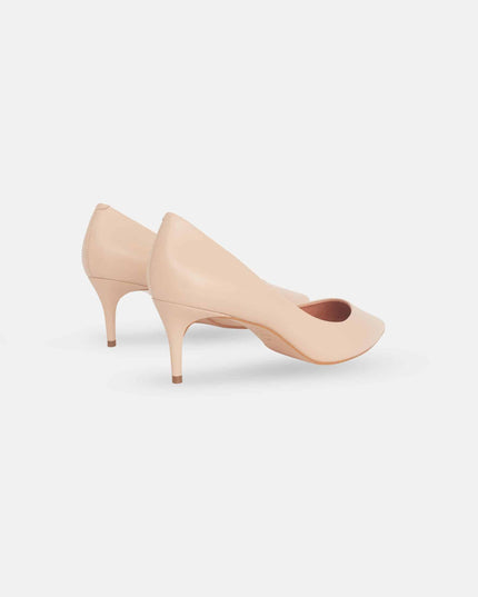 Tenate Beige Leather Pumps – 6cm Medium Block Heel