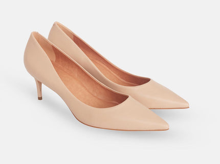 Tenate Beige Leather Pumps – 6cm Medium Block Heel