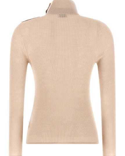 Textured wool turtleneck sweater