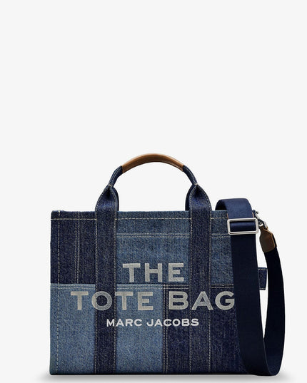 The denim Medium handbag with front logo print