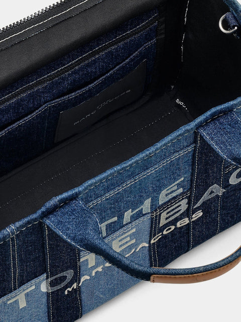 The denim Medium handbag with front logo print