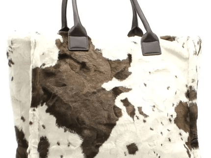 BIG Kuschel Shopper Felltasche mit Kuhmuster und festem Griff in 3 Farben - ModeEcho