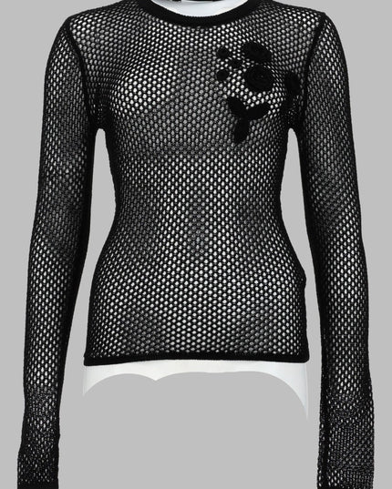 TOP IN MESH DI COTONE MERCERIZZATO