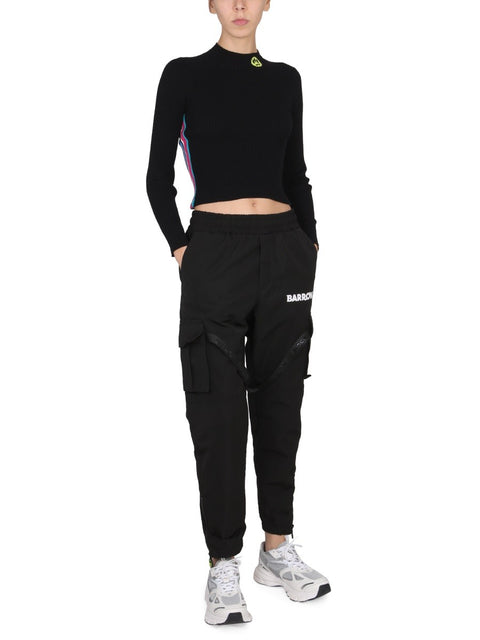 TOP WITH LOGO AND COLORED BANDS
