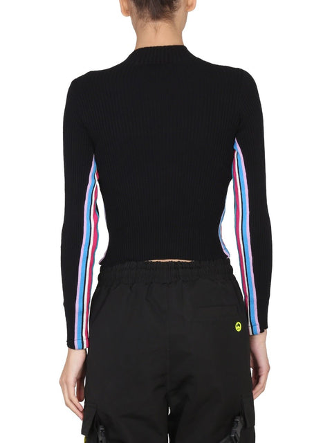 TOP WITH LOGO AND COLORED BANDS