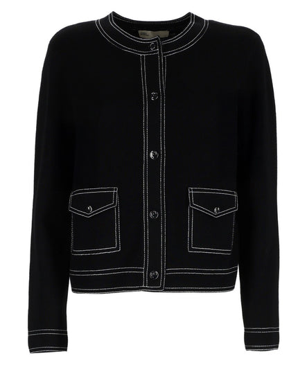 TOPSTITCHED CARDIGAN