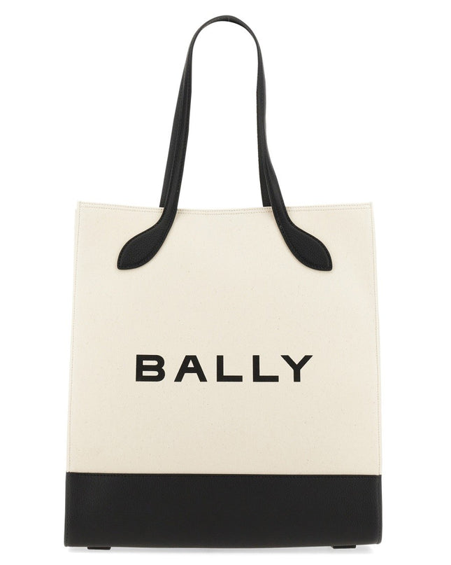 BALLY TOTE BAG "BAR KEEP ON" | White