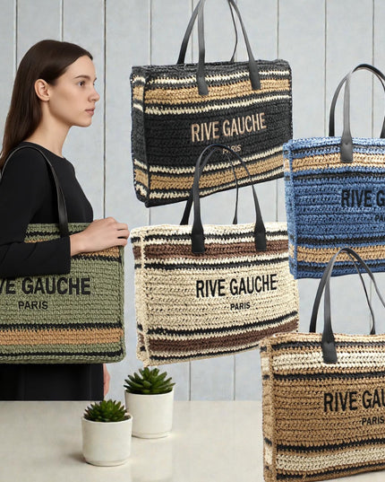 CROCHET Gestreifte Tragetasche RIVE GAUCHE - ModeEcho