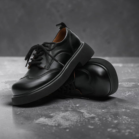 Leather Derby Lace Ups - ModeEcho