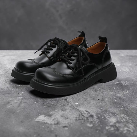 Leather Derby Lace Ups - ModeEcho