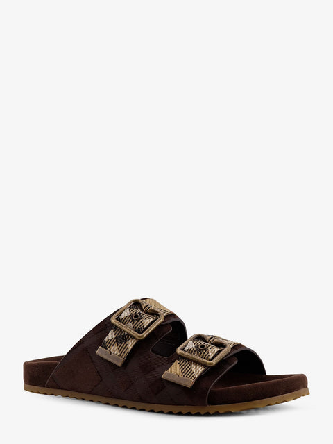 Urchin suede and synthetic fabric sandals