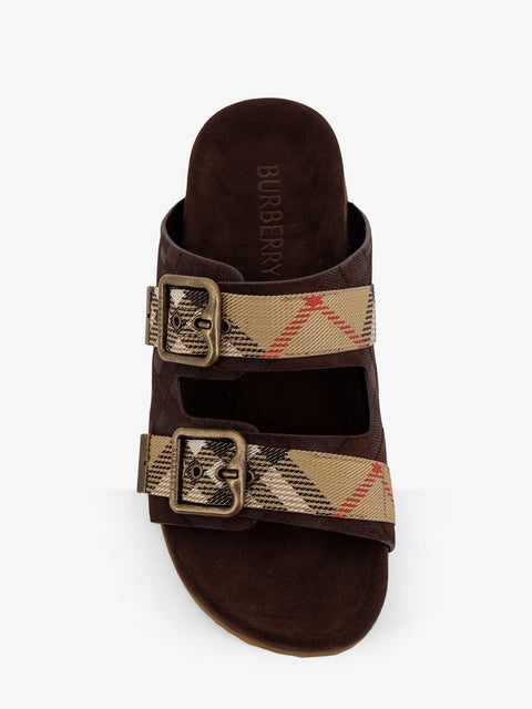 Urchin suede and synthetic fabric sandals