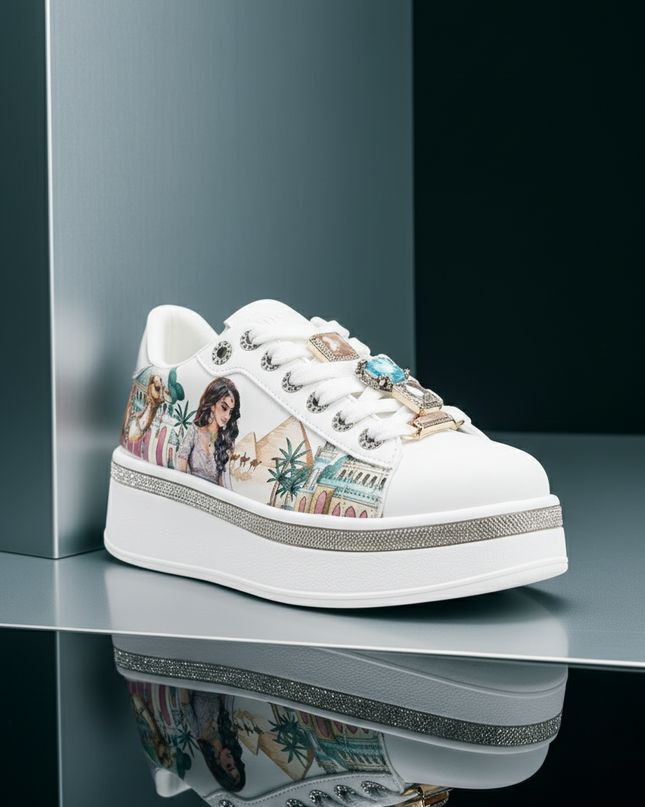 Plateau-Sneaker mit Strass – Queen Cleopatra